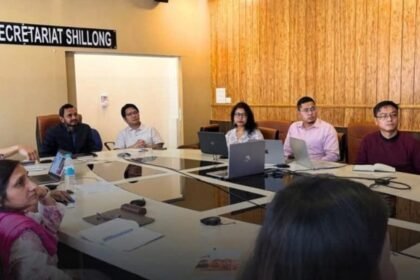 Meghalaya officials reviewing healthcare infrastructure projects under World Bank-supported MHSSP initiative