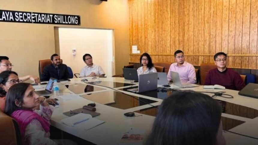 Meghalaya officials reviewing healthcare infrastructure projects under World Bank-supported MHSSP initiative