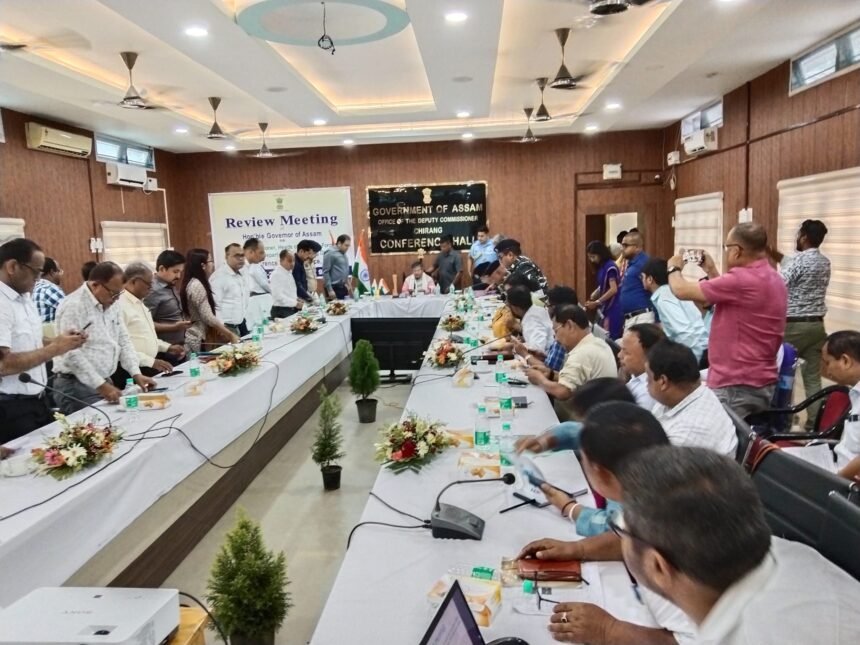 Assam Congress leaders attending an organizational review meeting at Rajiv Bhavan amid internal discussions