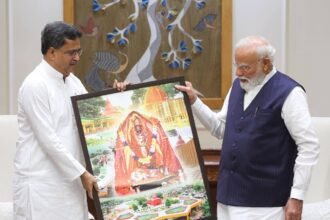 Chief Minister Manik Saha meeting Prime Minister Narendra Modi in New Delhi to discuss Tripura development proposals