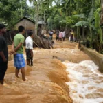 Flooded villages and submerged roads in Assam after severe early monsoon rainfall