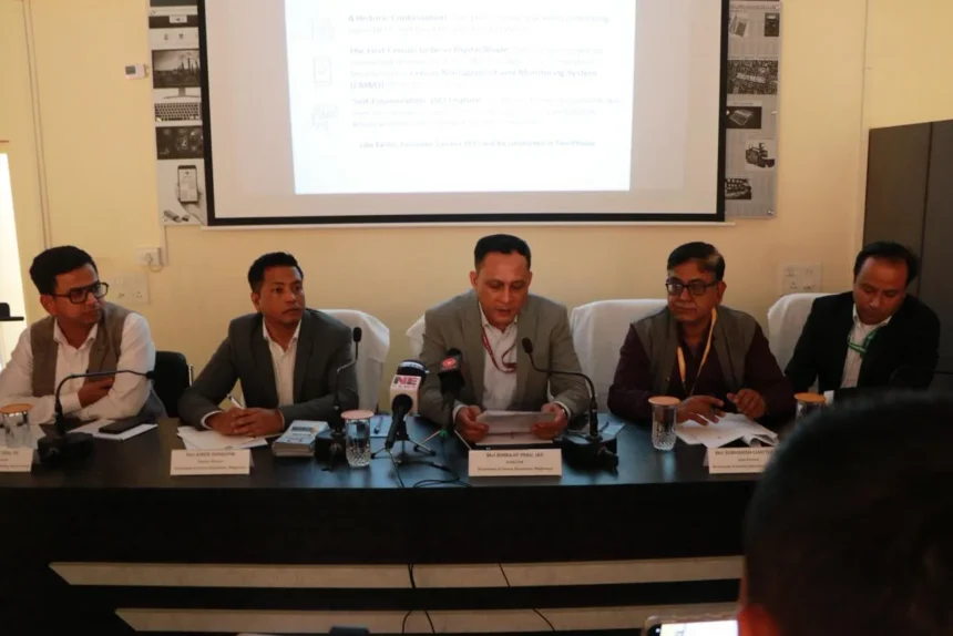 Field operators using mobile devices during digital Census 2027 operations in Meghalaya