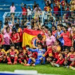 East Bengal women’s football team celebrating IWL 2025–26 championship victory in Kolkata