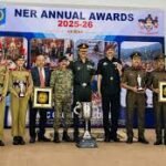 15 Tripura Battalion NCC cadets celebrating second rank achievement in North East Directorate