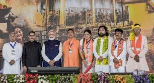Suvendu Adhikari taking oath as West Bengal Chief Minister during historic political transition ceremony