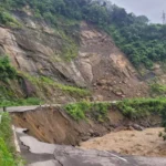Nagaland MP inspecting ongoing NH-29 highway construction projects and reviewing safety measures on site