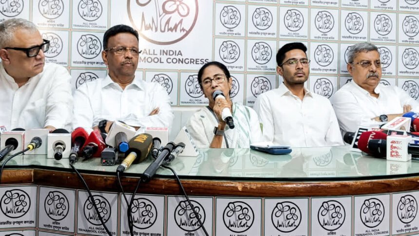Mamata Banerjee addresses party workers after questioning West Bengal election verdict