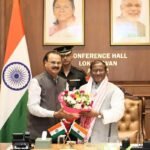 Chandra Mohan Patowary taking oath as Pro-tem Speaker of Assam Legislative Assembly in Guwahati
