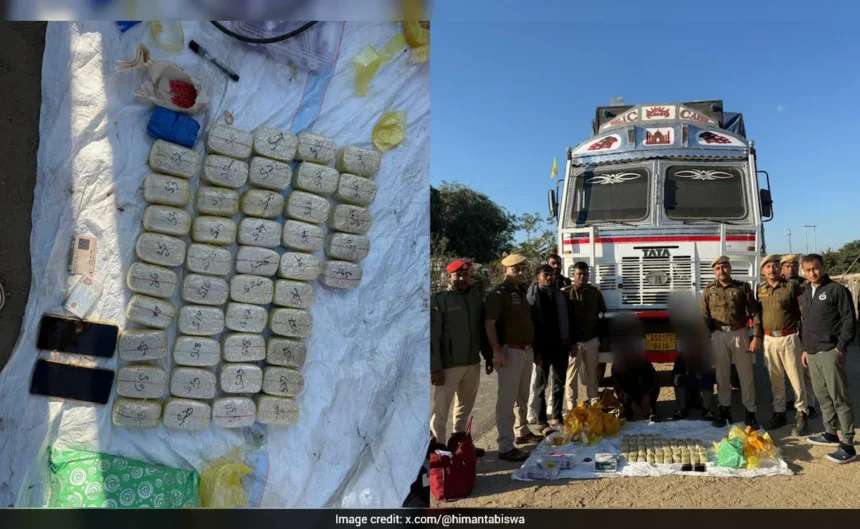 Assam Police display seized Yaba tablets after major anti-drug operation in Cachar district
