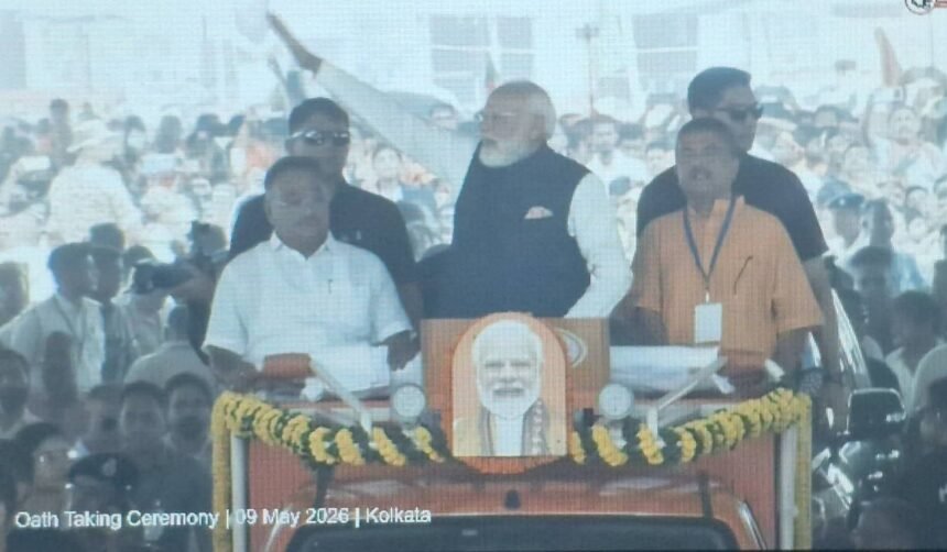 Suvendu Adhikari takes oath as West Bengal Chief Minister at Brigade Parade Ground in Kolkata