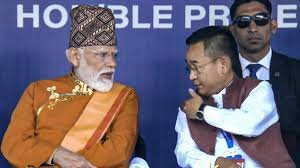 Prime Minister Narendra Modi speaking about Act East development plans for Sikkim and Northeast India