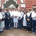 Members of the Save Constitution Forum celebrate after securing a majority in the Tripura Bar Association elections.
