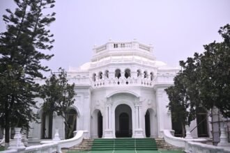 Foundation stone ceremony for the Taj Pushpabanta Palace Hotel project at the historic Pushpabanta Palace in Agartala.