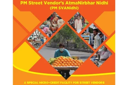 Street vendors receiving financial assistance under the PM SVANidhi scheme to expand and strengthen their businesses.