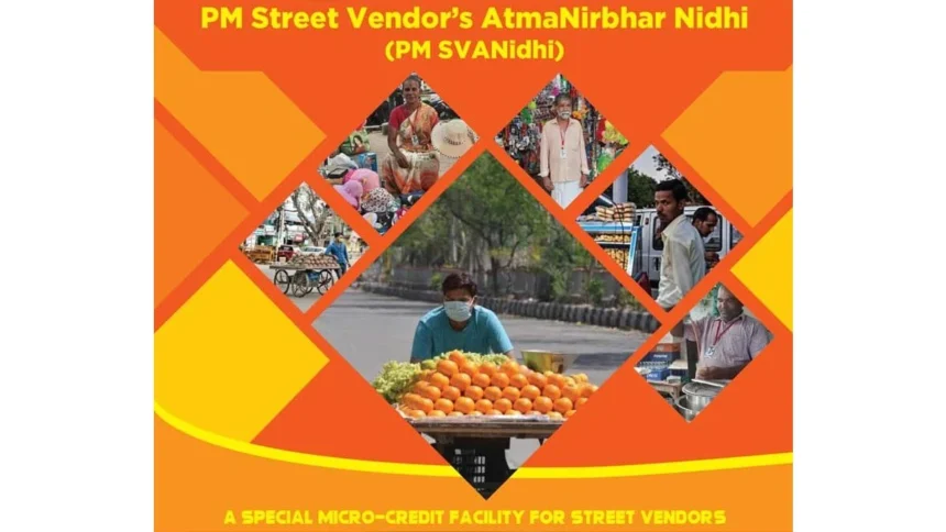 Street vendors receiving financial assistance under the PM SVANidhi scheme to expand and strengthen their businesses.