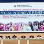 Opposition leaders addressing the media while raising concerns over the Special Intensive Revision of electoral rolls and its impact on future elections.