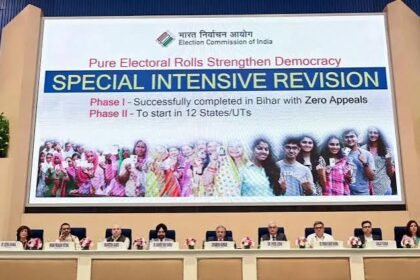 Opposition leaders addressing the media while raising concerns over the Special Intensive Revision of electoral rolls and its impact on future elections.