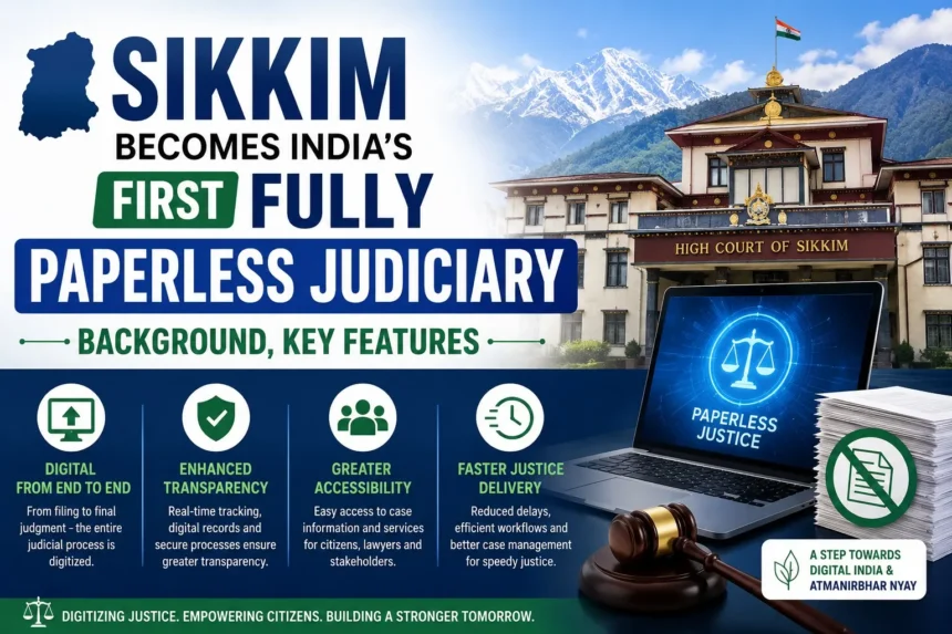 Lawyers using computers to file cases digitally at Sikkim High Court under a new e-filing system for faster legal processing.