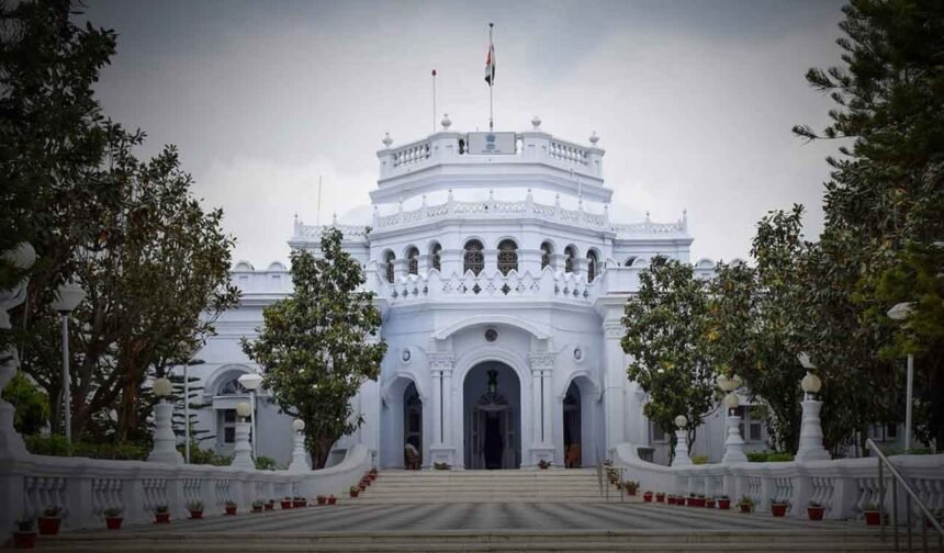 Historic Pushpabanta Palace in Agartala undergoing transformation into a luxury heritage hotel.