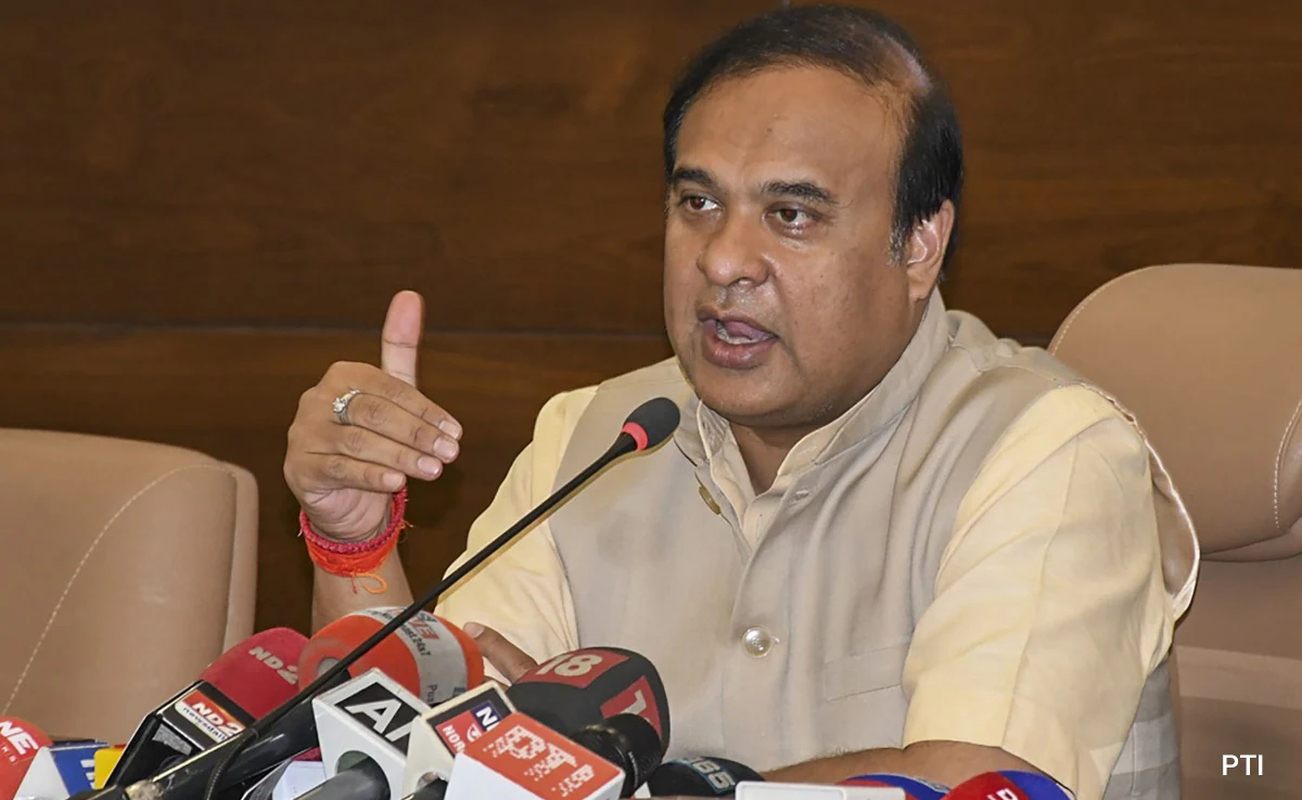 Assam Chief Minister Himanta Biswa Sarma addressing a press conference announcing the lifting of the EU travel advisory on the state.