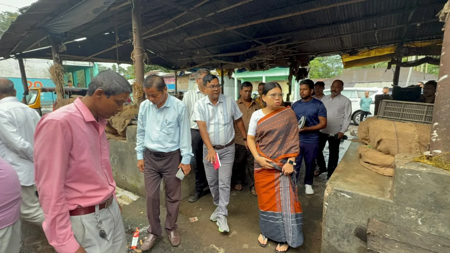 Proposed modern two-story commercial market complex in Pecharthal for local traders.