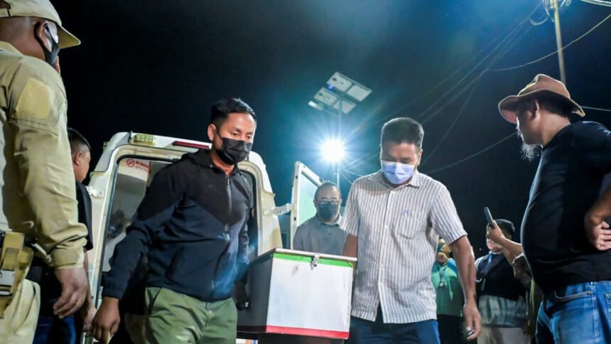 Officials discussing the Manipur NIA Investigation into the murder of six Naga villagers.