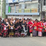 Residents of Longwa Village gather during a protest expressing concerns over the proposed India-Myanmar border fencing in Nagaland.