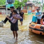 Flood-affected families stay in a government relief camp where officials provide temporary shelter and essential assistance as part of Assam's ongoing flood response.