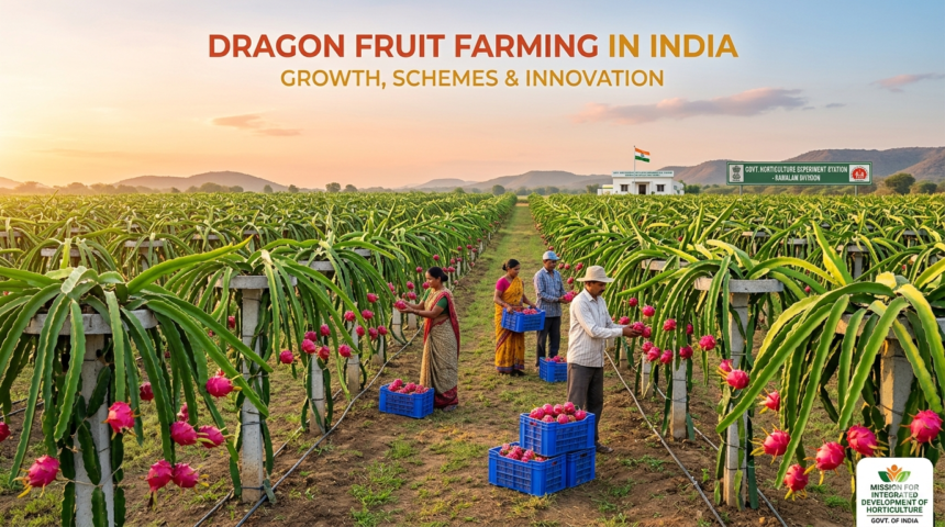 Farmers cultivate dragon fruit and spice crops under the Mizoram Alternative Farming Scheme supported by a new government subsidy programme.