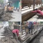 Engineers review highway drainage designs with technical experts from IIT Guwahati assessing plans for improved water management and infrastructure resilience.