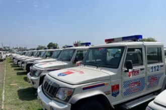Police emergency response vehicles equipped with modern communication systems prepared for deployment under Assam's mobile policing expansion initiative.