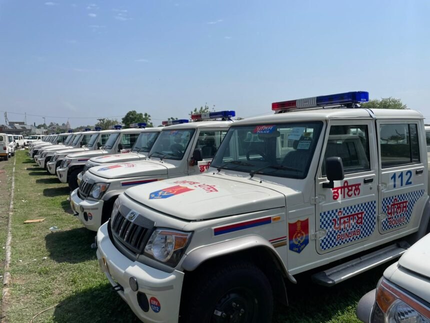 Police emergency response vehicles equipped with modern communication systems prepared for deployment under Assam's mobile policing expansion initiative.