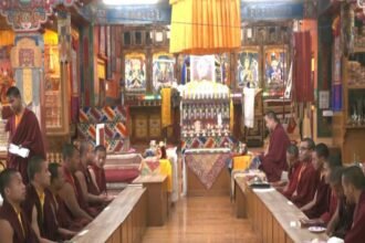 Monks, government officials, and residents participate in prayer ceremonies and cultural performances in Gangtok during the Dalai Lama's 91st birthday celebrations.