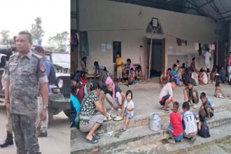 Security personnel conduct enhanced surveillance and patrol operations along Assam's border as authorities strengthen regional security measures.