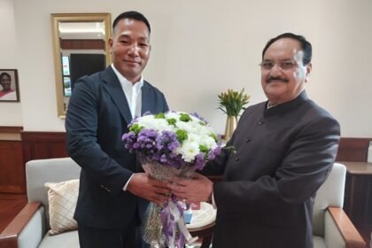 Nagaland Health Minister P. Paiwang Konyak addressing delegates during the Central Council of Health and Family Welfare conference in New Delhi.