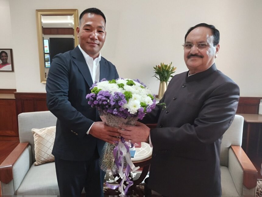 Nagaland Health Minister P. Paiwang Konyak addressing delegates during the Central Council of Health and Family Welfare conference in New Delhi.
