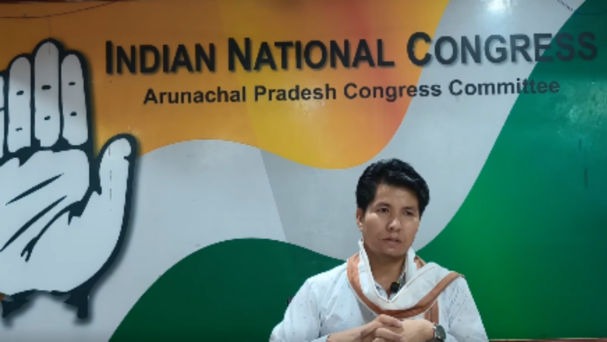 Representatives of the Arunachal Adivasi Congress address the media while calling for a parliamentary panel to examine reports of suspected Chinese border transgressions.