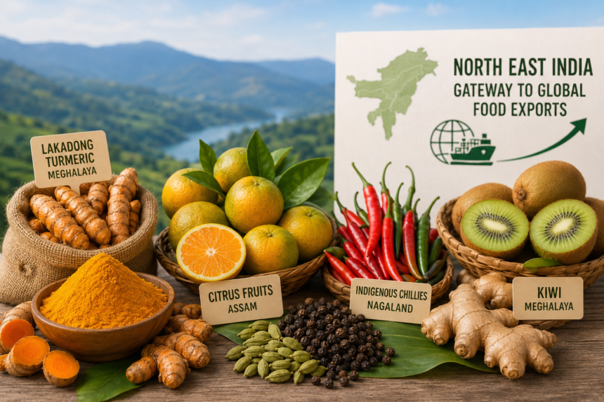 Organic ginger and turmeric from Northeast India are prepared for export under a unified agricultural branding initiative targeting European markets.