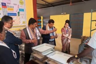 Rubber sheets displayed at a processing facility in Tripura representing the state’s growing natural rubber trade partnership with national tire brands.