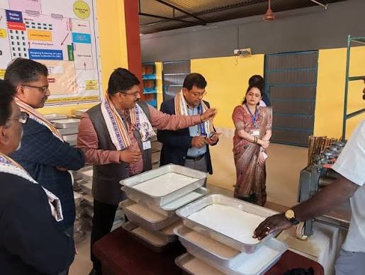 Rubber sheets displayed at a processing facility in Tripura representing the state’s growing natural rubber trade partnership with national tire brands.