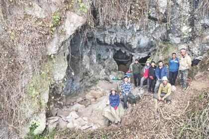 Archaeologists excavate a rock shelter in Noklak district, Nagaland, uncovering evidence of long-term human use spanning thousands of years.
