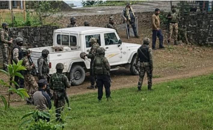 Combined security forces conduct coordinated operations and reportedly apprehend four suspected militants across Bishnupur district.
