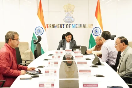 Meghalaya government officials coordinate a multi-departmental taskforce to distribute flags across remote Khasi and Garo hamlets.