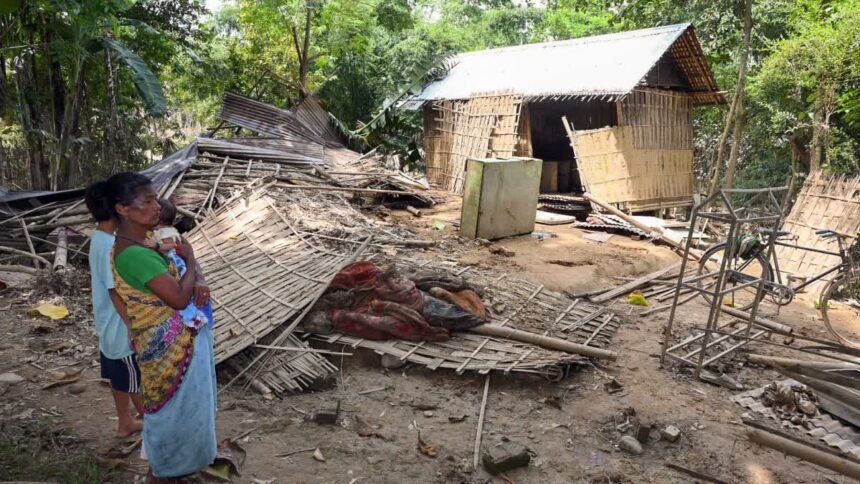 Extensive agricultural cropland in Assam remains submerged as flooding causes widespread damage to farming areas.