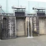 Officials monitor reservoir levels at the Doyang Hydro Project in Wokha while spillway gates remain closed during routine water management operations.