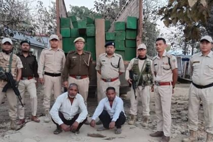 Authorities reportedly arrest Naorem Priyokumar Singh over alleged illegal tax collection from commercial trucks in Naorem Mayai Leikai.