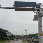 Speed cameras installed along the Nongpoh highway to monitor vehicle movement and improve road safety on an accident-prone route.