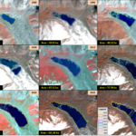Scientists analyze satellite imagery of high-altitude glacial lakes as part of a monitoring programme using advanced remote sensing technology.