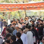Young job seekers interact with corporate recruiters at a mega employment fair in Imphal, where more than 45 companies participate to offer career opportunities across multiple industries.