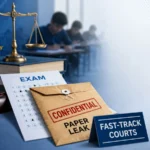 Students preparing for competitive examinations as authorities introduce fast-track courts to address national paper leak cases.
